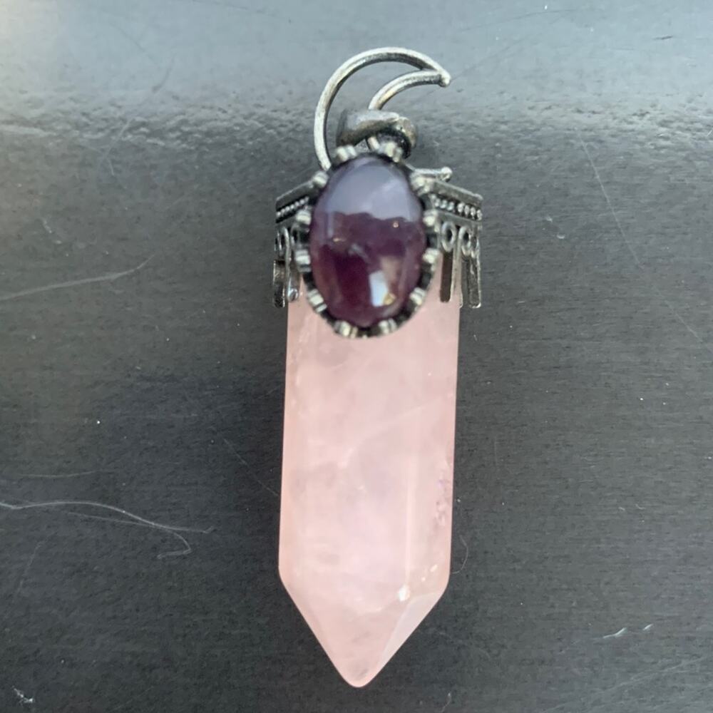 Rose Quartz & Amethyst Pendant
